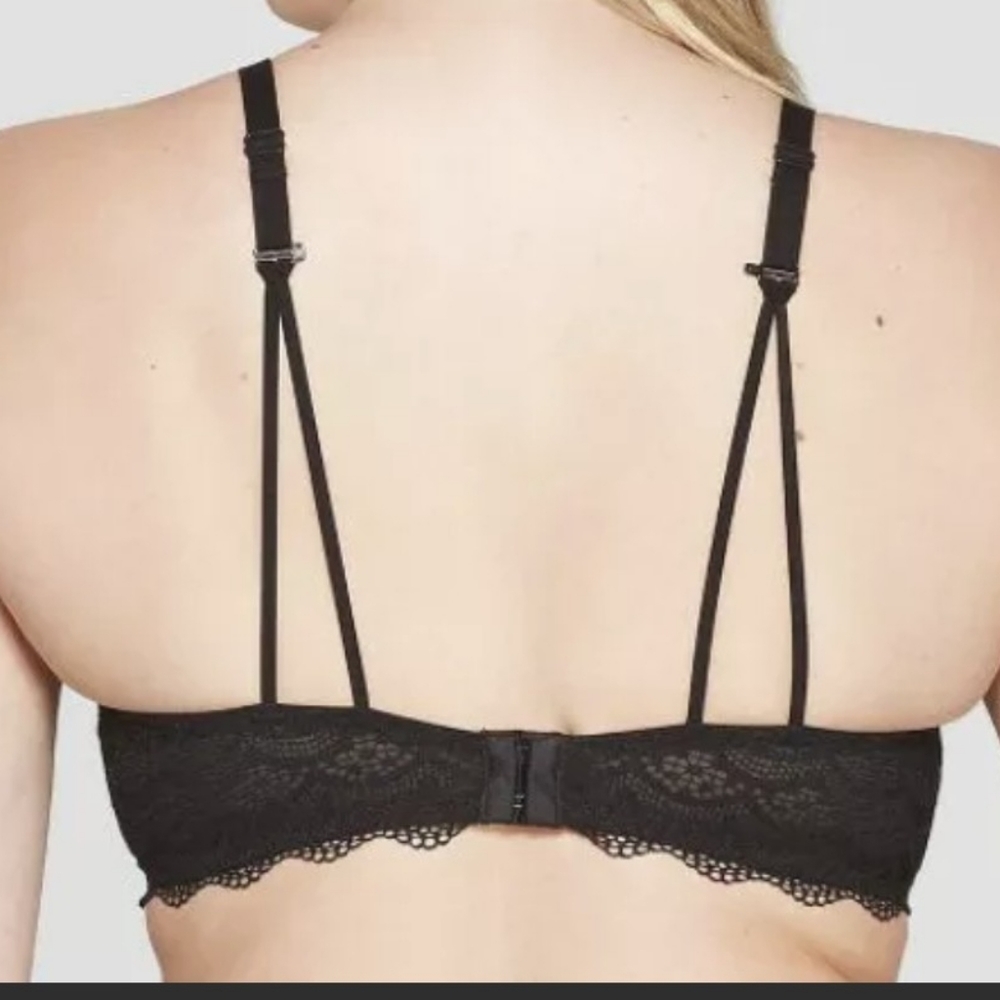 5 Auden Daydream new 32C or 32AA black gray white florapadded demi t shirt Bras - Picture 2 of 9